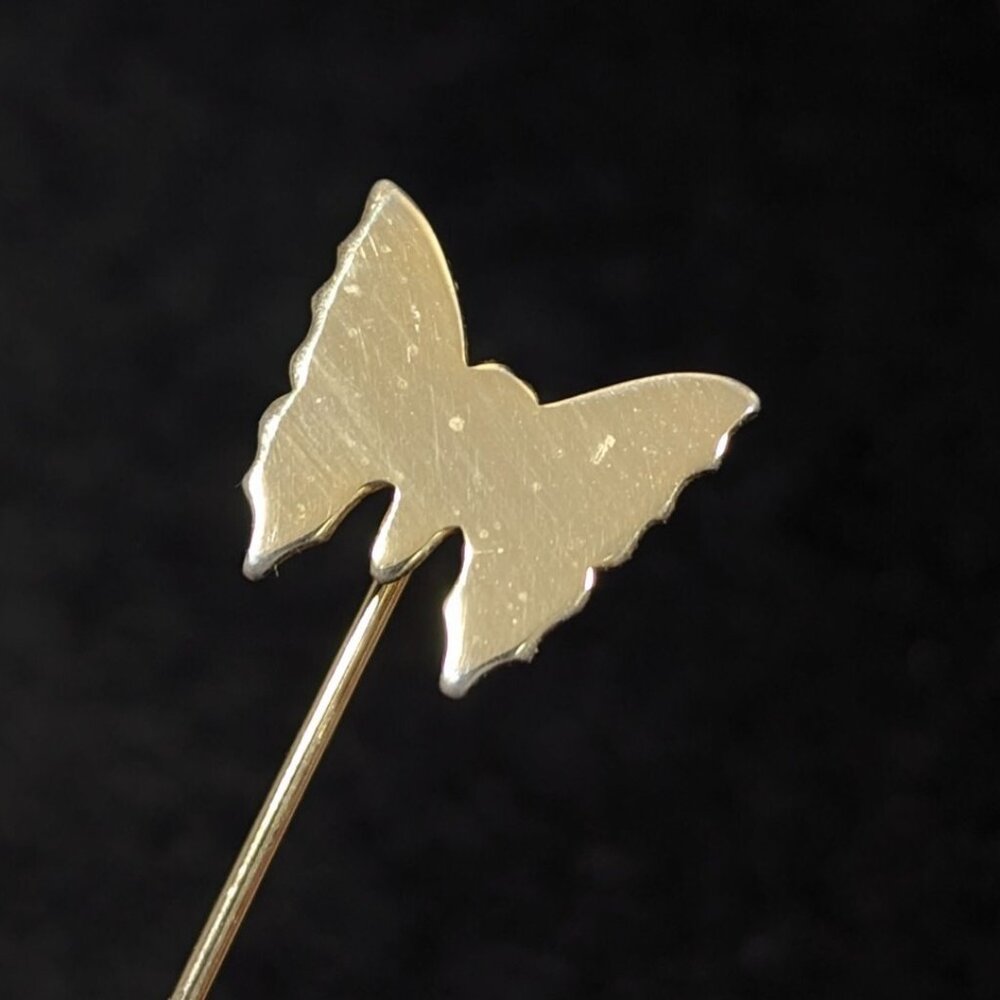 Vintage Gold Tone Butterfly  Stick Pin Classic‎ MCM Dainty